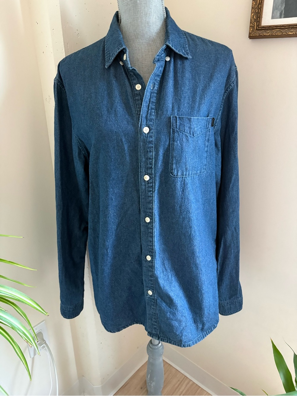 Frank&Oak Denim Button-Up Shirt - Blue